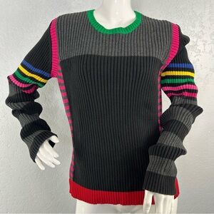 Vintage 90s Y2K Tommy Hilfiger Japan Ribbed Knit Colorblock Striped Sweater XL